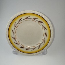 Vernon Kilns Arcadia Hand Painted 7.5 Salad Dessert Plates Yellow Brown Vintage