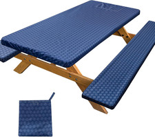 Waterproof Picnic Table Cover Set With Bench Covers Elastic Fitted 72x30