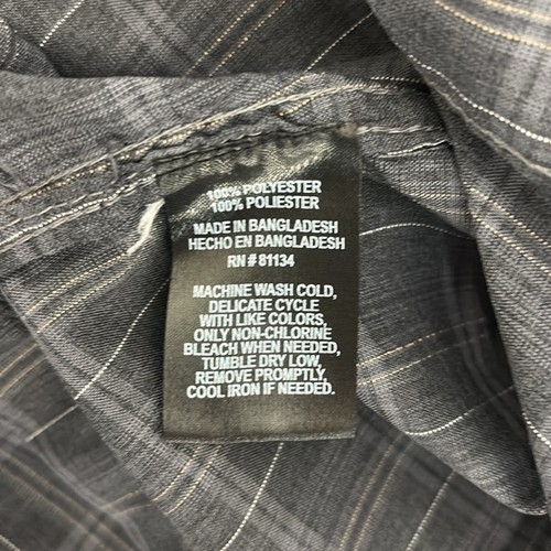 Swiss Alps, Men's gray/Black casual plaid Shirt, Sz M Medium short sleeve shirt - Picture 8 of 10