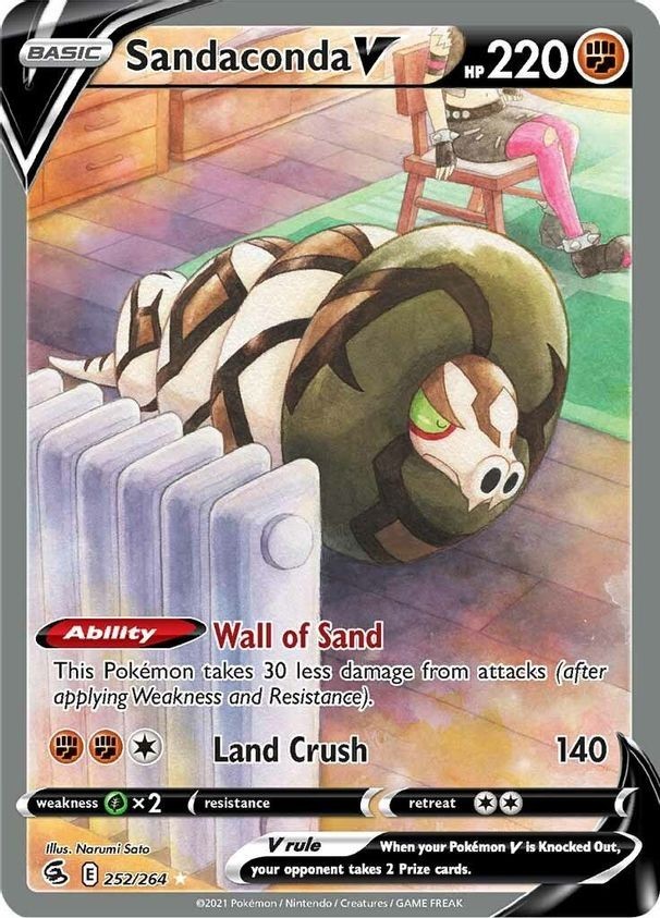 Sandaconda V - 252/264 - Pokemon Fusion Strike Sword Shield Alternate Art NM