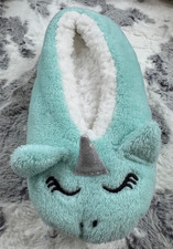 Northeast Outfitters Youth Small 13K - 4 Cozy Cabin Slippers Blue Unicorn