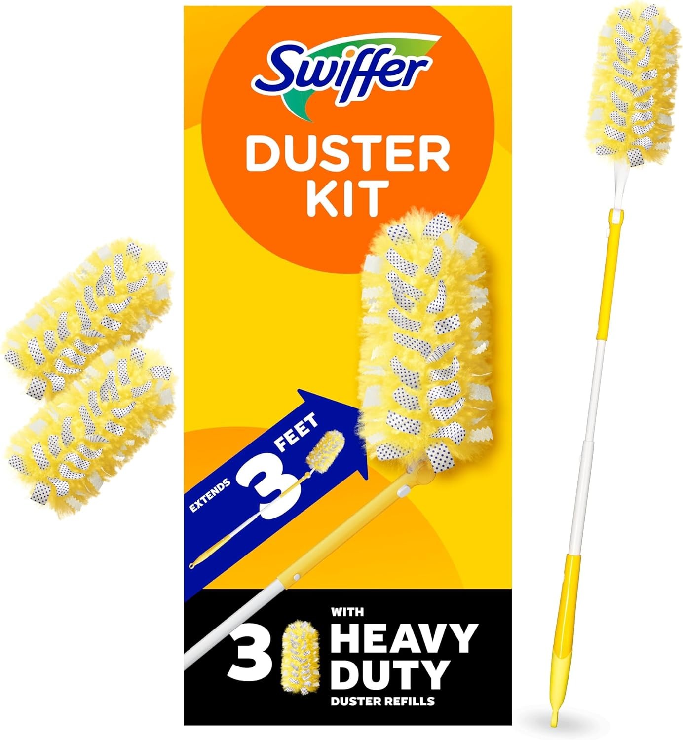 Swiffer Duster Kit with 3 ft Extendable Handle, Heavy Duty D