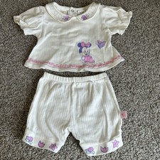 Vintage Disney Baby Minnie Mouse Outfit 6-9M 2 Piece Shirt and Shorts