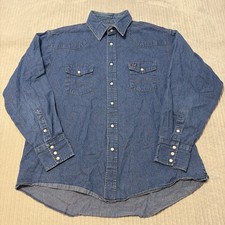 Vintage Wrangler Denim Pearl Snap Shirt Western Regular 18-36