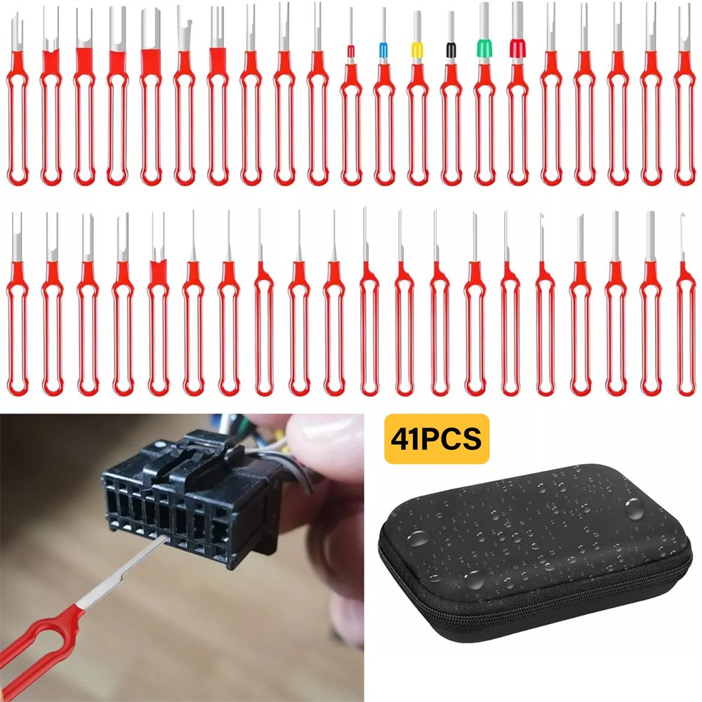 41Pcs Pin Ejector Wire Kit Extractor Connector Puller Car Terminal Removal Tool