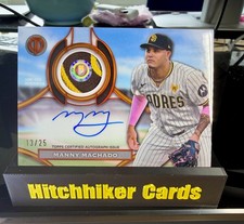 2025 Topps Tribute Manny Machado Tribute Autograph Patch Card /25 SSP Padres