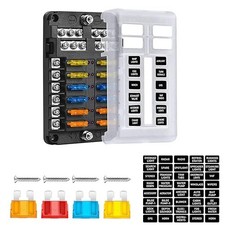 12-Way Fuse Block, Waterproof 12v Fuse Block with LED Indicator -12-Way