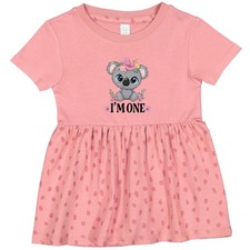 Inktastic 1st Birthday Koala 1 Year Old Girl Infant Dress One Childs Outfit