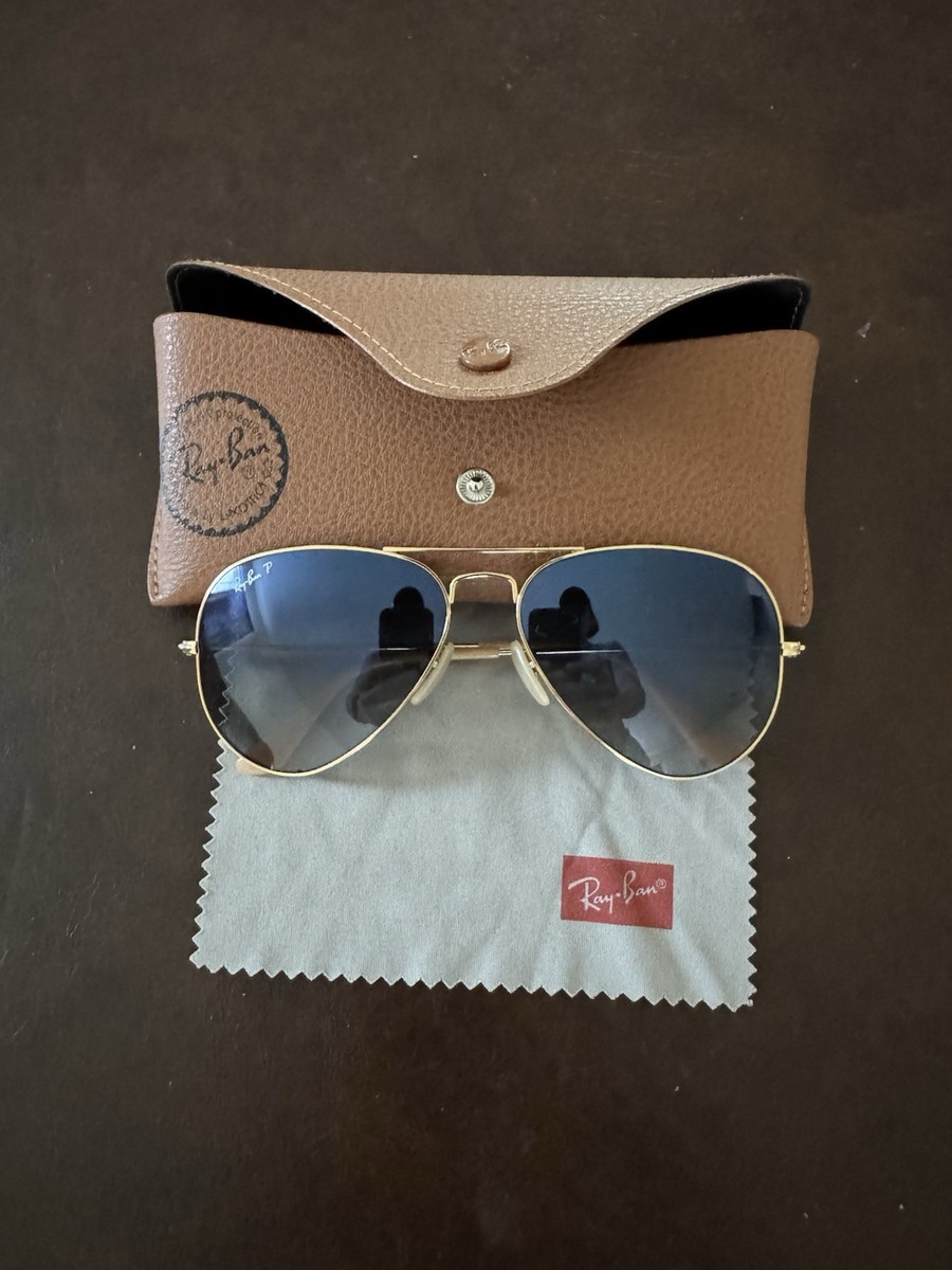 Ray-Ban Gold Frame Aviator Sunglasses with Gray Polarized Lenses Ray-Ban Aviator Chromance Legend Gold Sunglasses Silver/Grey  main image 3