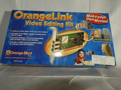 OrangeLink Video Editing Kit FireWire PCI Card New Sealed for PC & Mac