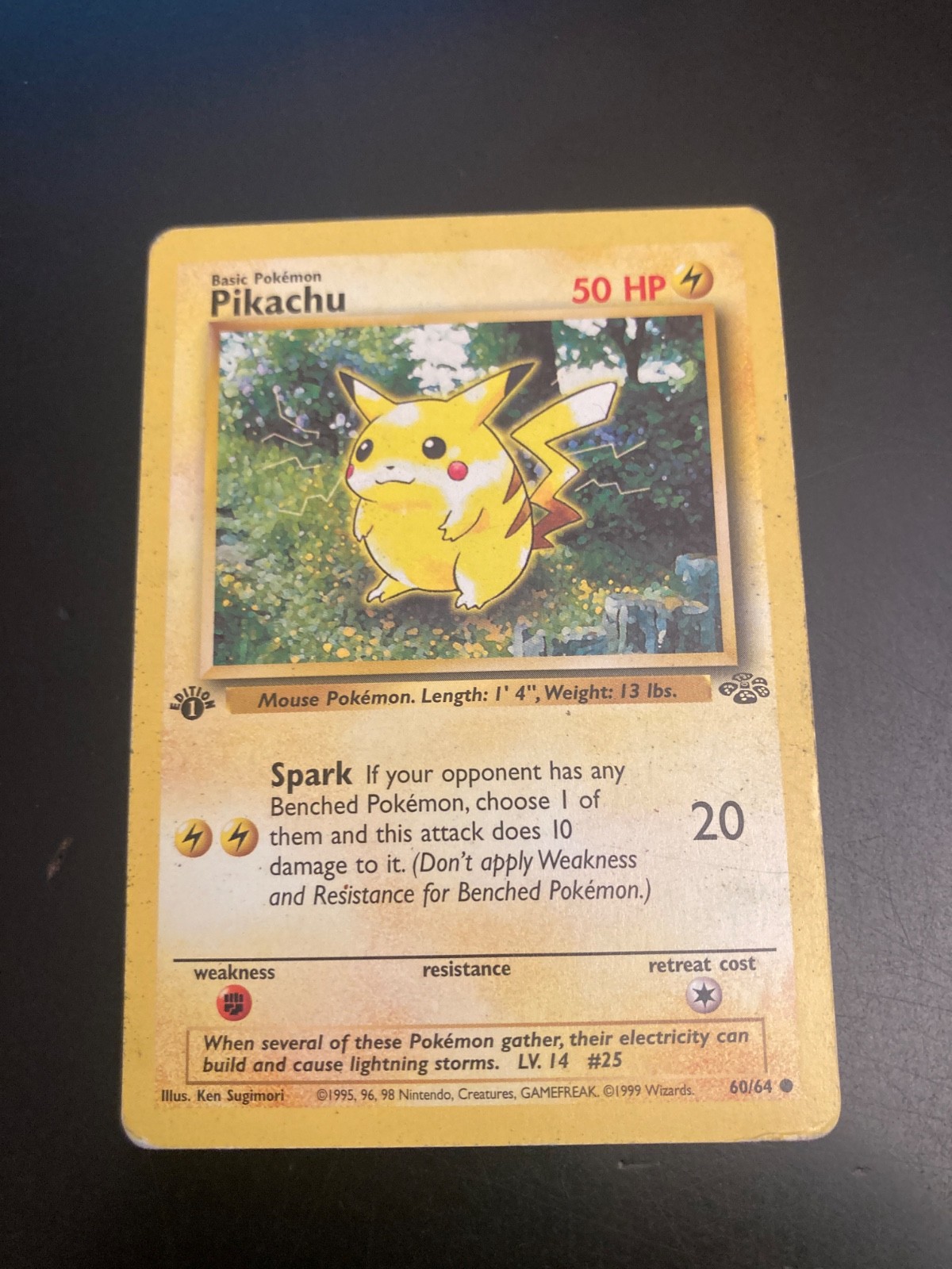 Pikachu 1st Edition Jungle 60/64 WOTC 1999 Common Pokemon Card MP