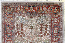 Signed Turkish Hereke Silk Rug, Fine Hand-Kno...