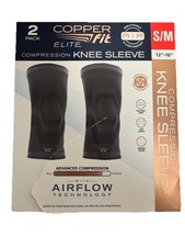 Copper Fit Elite Knee Compression Sleeve - Black, S/M OPEN BOX