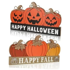 Fall Pumpkin Decor for Home Happy Halloween Thanksgiving Large Orange