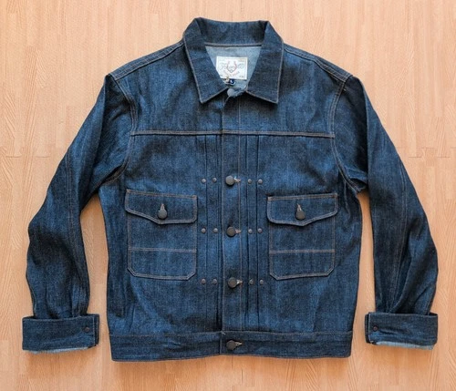 NWT Freenote Cloth RJ-3 11oz Indigo Denim Riders Jacket Men's Large Huckberry US - product listing photo
