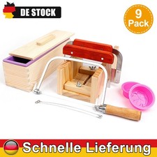 9pcs Seifenschneider Set Seifen Silikonform mit Holzkasten DIY Seifenherstellung