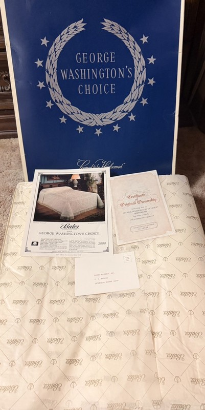 1950s Bates George Washington’s Choice Chenille Cotton King Bedspread – USA Made