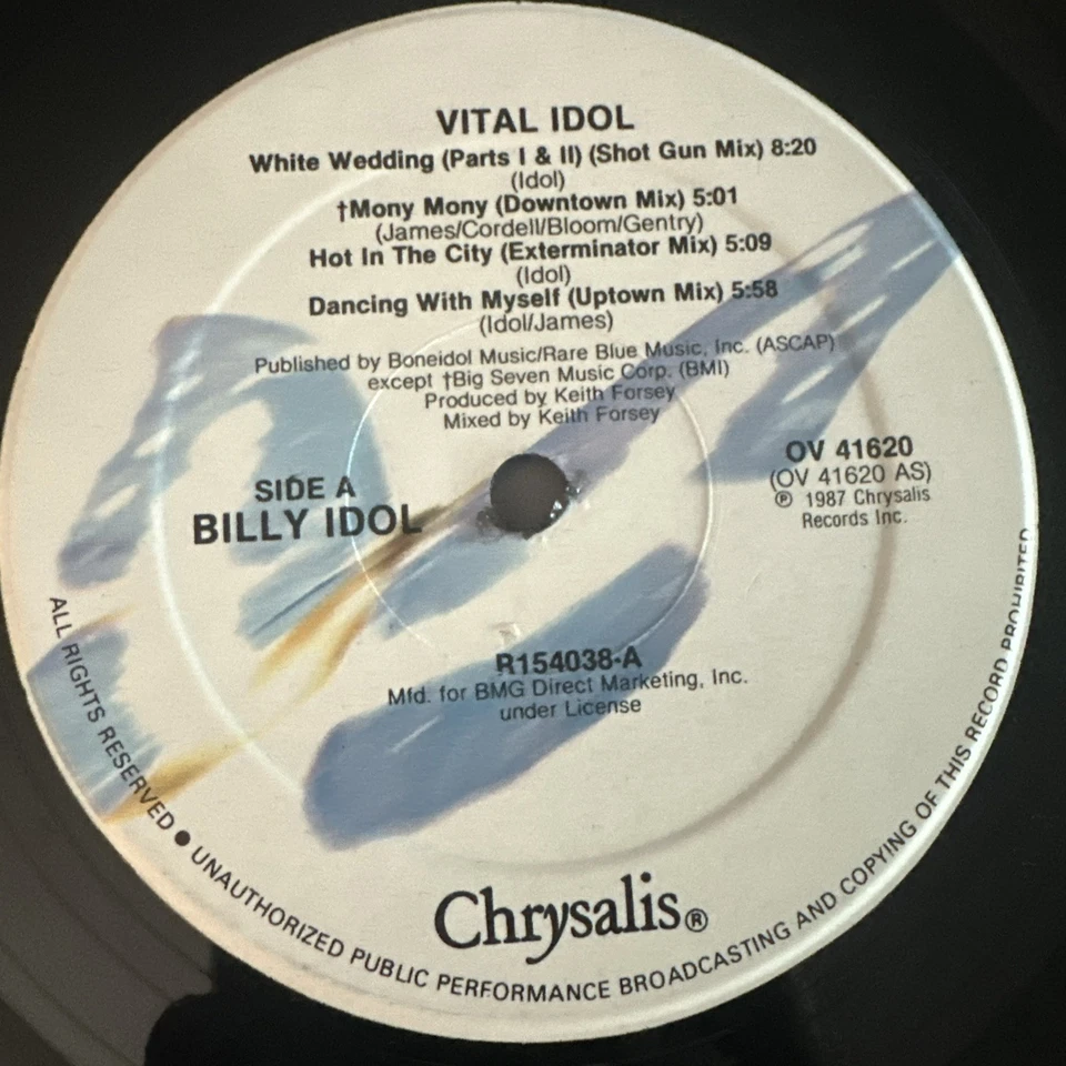 Billy Idol Vital Idol LP 1987 EX/VG+ Ultrasonically Cleaned - Image 4 of 4