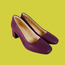 Clarks Sheer Rose Burgundy Rose Intrest Leather Court Shoes Size 5 (38)
