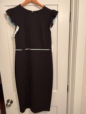Calvin Klein Black Sheath Dress Size 8 | Flutter Sleeve Knee-Length 