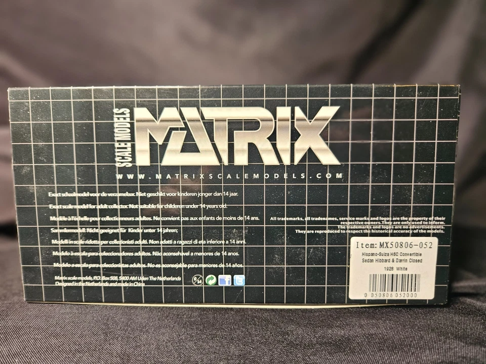 Matrix 1928 Hispano-Suiza h6c Convertible Yellow 1:43 Scale Inv. #5440 - image 4 of 4