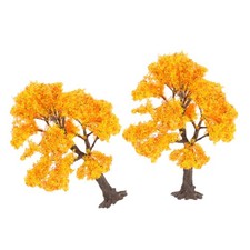2 PIEZAS Árboles Falsos Artesanía Planta Miniatura Calibre Artificial Tren Árboles