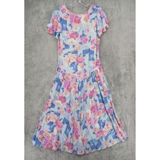 Vintage Jane Schaffhausen Dress Womens 10 Floral A Line Modest Cottage Retro