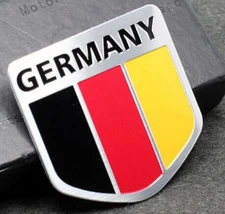 ALUMINUM Germany Flag Emblem Sticker Decal For Auto, Car, & Truck 2"x2"  