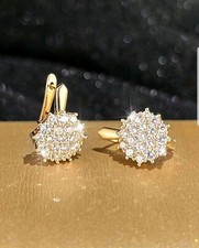 1pair Tenni Glamorous  Cubic Zirconia Decor Stud Earrings  Women For Wedding