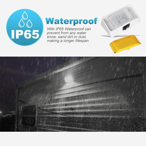 Casa rodante autocaravana cámper remolque 12V 24LED exterior luz interior techo cúpula porche. - Imagen 4 de 8