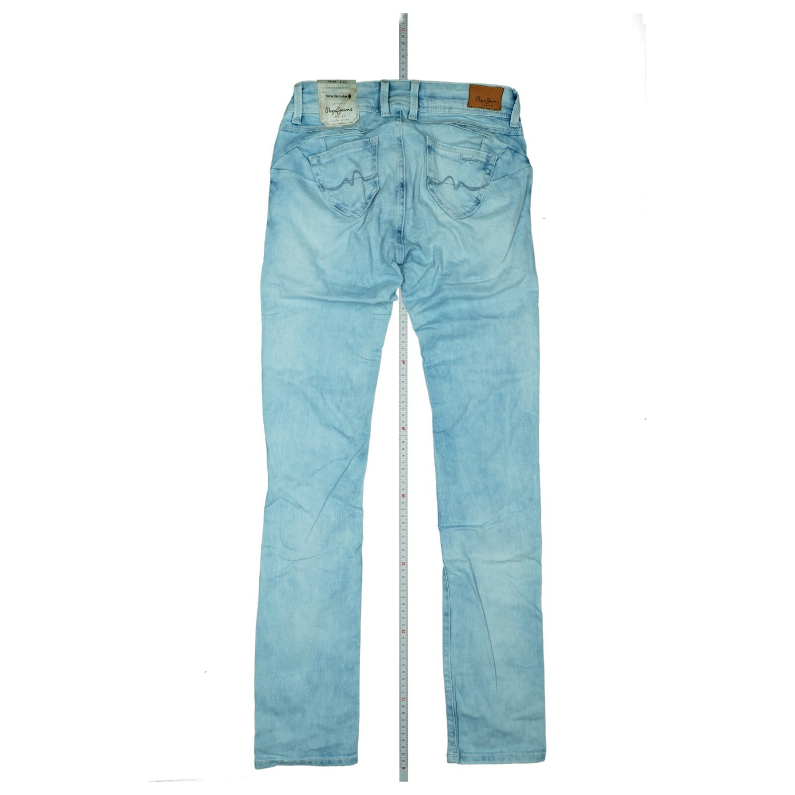 Pantalones elásticos de PEPE JEANS Divine slim fit cintura regular W28 L32 azul claro NUEVOS | eBay