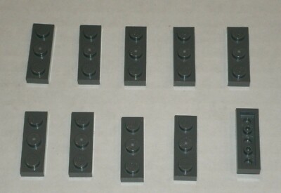 ビニールセット LEGO NEW 1x3 Dark Stone Grey Plate (10x) 4211133 Brick 3623 | eBay