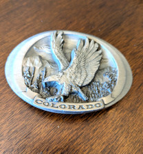 Colorado Eagle Belt Buckle C&J Made in USA Pewter CJ 1489 1988