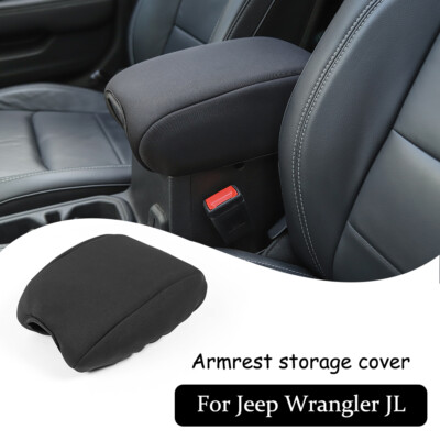 Black Center Armrest Box Cover Pad For Jeep Wrangler JL 2018+/Gladiator JT 2020+
