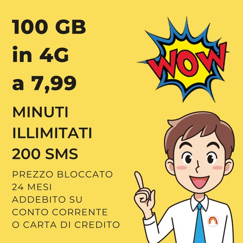 Wind Sim 100 GB MIN ILLIMITATI 7,99/mese, leggi descrizione eBay