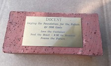 ODD VTG 1998 Silicon Valley BRICK PLAQUE - DOCENT Q4 GOALS FEED THE BEAST