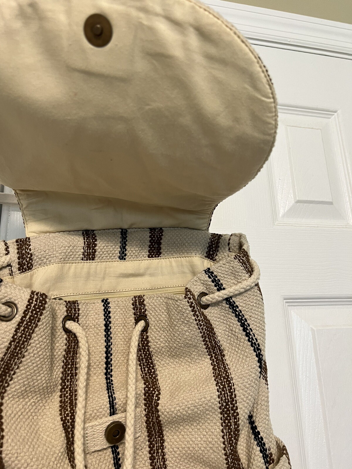 Universal Thread Canvas Boho Backpack Book Bag Iv… - image 4