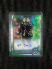 2022 Bowman University Tyler Badie Green Refractor Auto #/99 Card #BCPA-TB