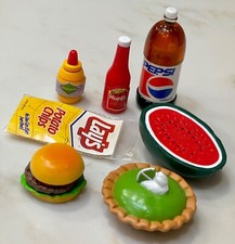 TYCO KITCHEN LITTLES PICNIC BBQ HAMBURGER CHIPS PEPSI PIE MELON BARBIE FOOD LOT