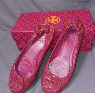 hot pink tory burch flats