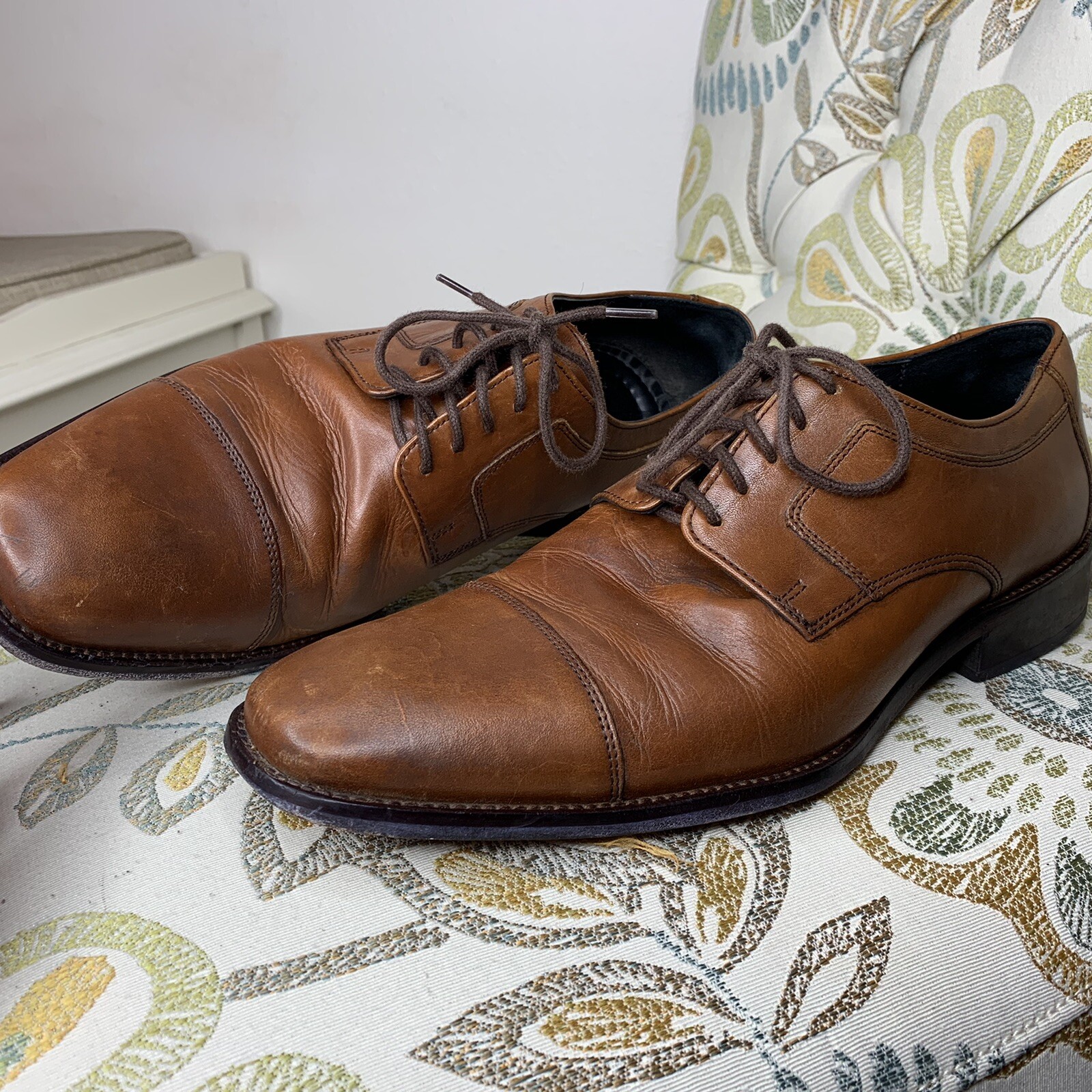 SAOLA Scarpe Oxford derby J Murphy by Johnston da uomo in pelle marrone punta a cappuccio misura 10 5