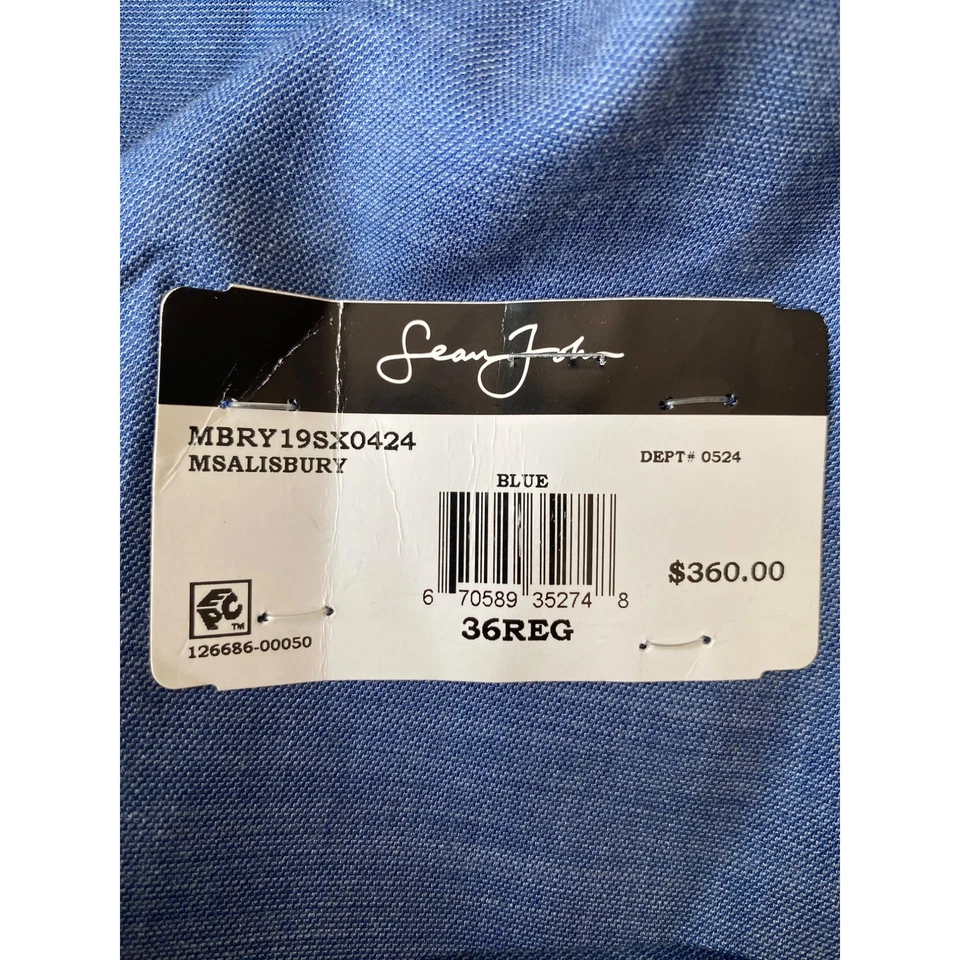 Traje Chaqueta Sean John Para Hombre Calce Clásico Floral Azul Talla 36R Nuevo Con Etiquetas Foto 3 de 3