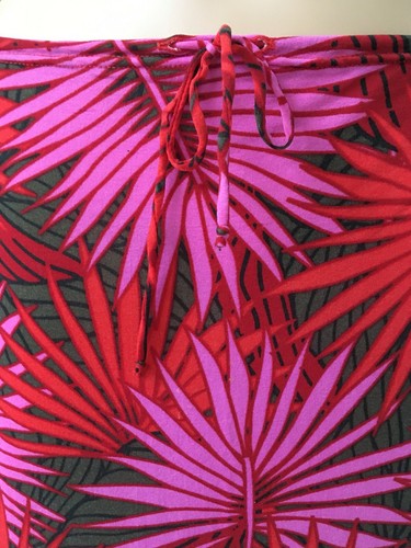 O'NEILL Maxirock lang Schlitz seitlich zum Binden Taille dehnbar Strand rosa rot Palmen Gr. L* - Bild 6 von 8