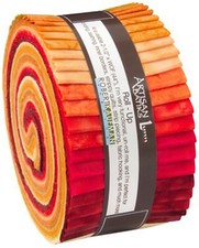 Konda Cotton Artisan Batik Prisma Dyes Lava Flow 40 2.5" Fabric Strips Roll Up