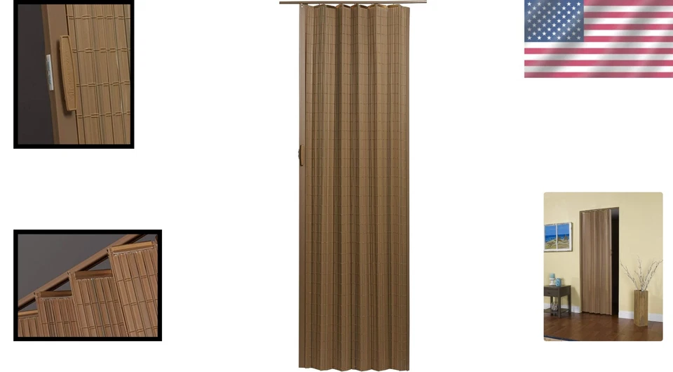 Puerta acordeón natural duradera 32" x 80" - Ideal para armarios y espacios estrechos Foto 2 de 4