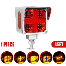2X Amber/Red Square LED Semi Truck Trailer Double Face Fender Turn Signal Light
