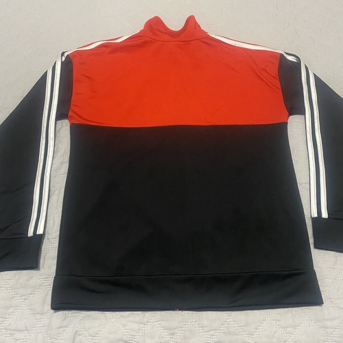 Adidas Red and Black with White Side Stripes Track Jacket Boys Sz L 14/16 - Picture 2 of 10