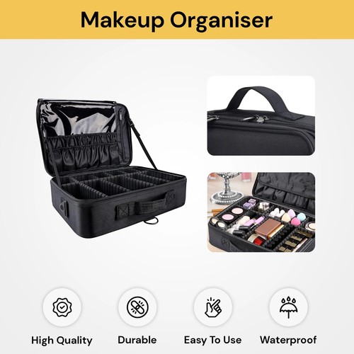 Portable Makeup Organizer Case Cosmetic Storage Bag Box Travel Pouch Toiletry - Picture 2 of 16