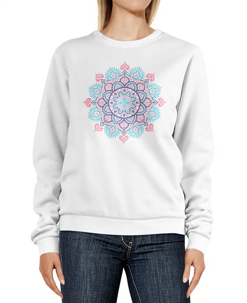 Sudadera Mujer Mandala Estampado Étnico Boho Estilo Bohemio Cuello Redondo Jersey