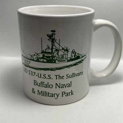 DD 537 U.S.S.  The Sullivans. Buffalo Naval & Military Park Coffee Cup No Stains